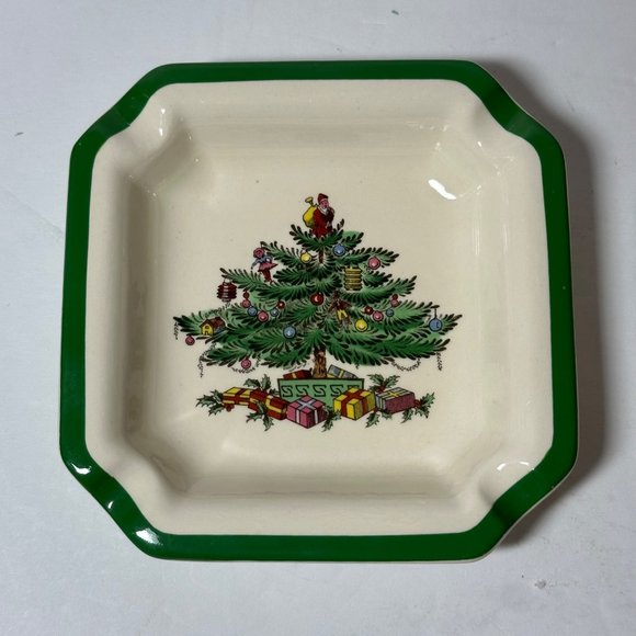 Spode Christmas Tree VTG 70's Trinket Ash Tray Set of 2 Made In England Pls READ - Picture 6 of 9
